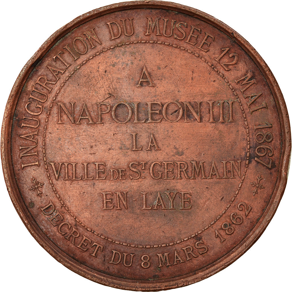 France, Medal, Napoléon III, Inauguration du Musée de Saint-Germain-en-Laye