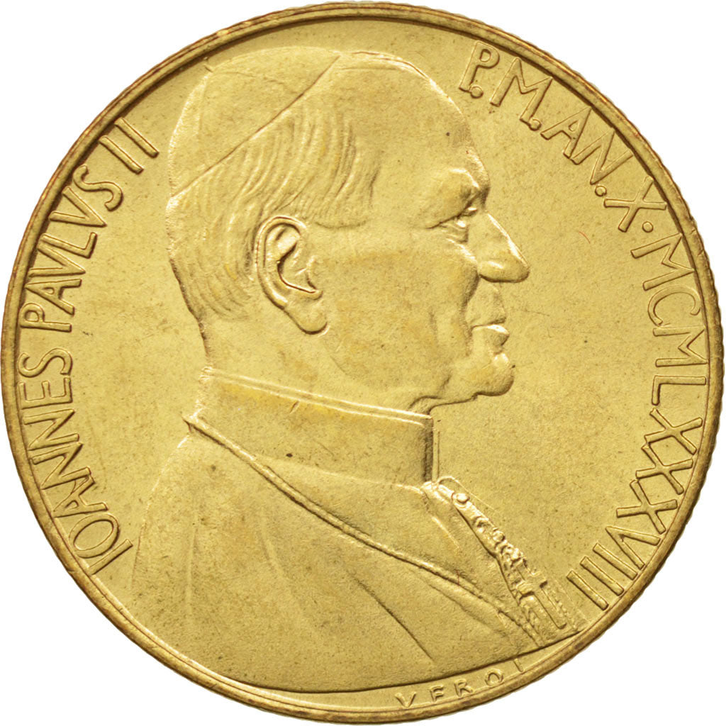 Monnaie, Cité du Vatican, John Paul II, 200 Lire, 1988, Roma, SUP+