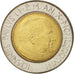 Coin, VATICAN CITY, John Paul II, 500 Lire, 1988, Roma, MS(63), Bi-Metallic