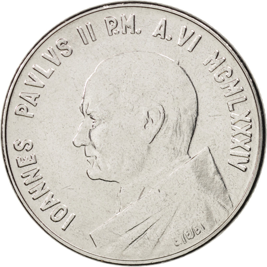 Munten, Vaticaanstad, John Paul II, 50 Lire, 1984, Roma, UNC-, Stainless Steel