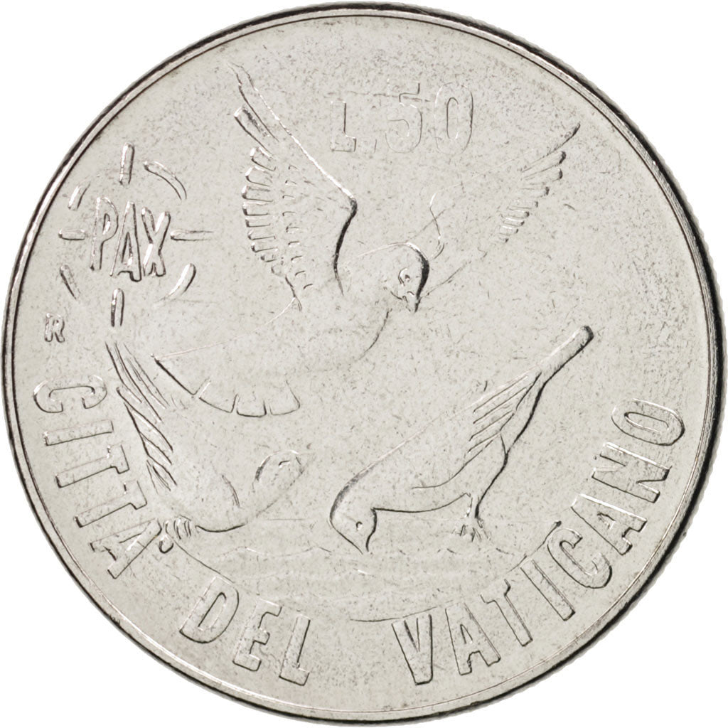 Munten, Vaticaanstad, John Paul II, 50 Lire, 1984, Roma, UNC-, Stainless Steel