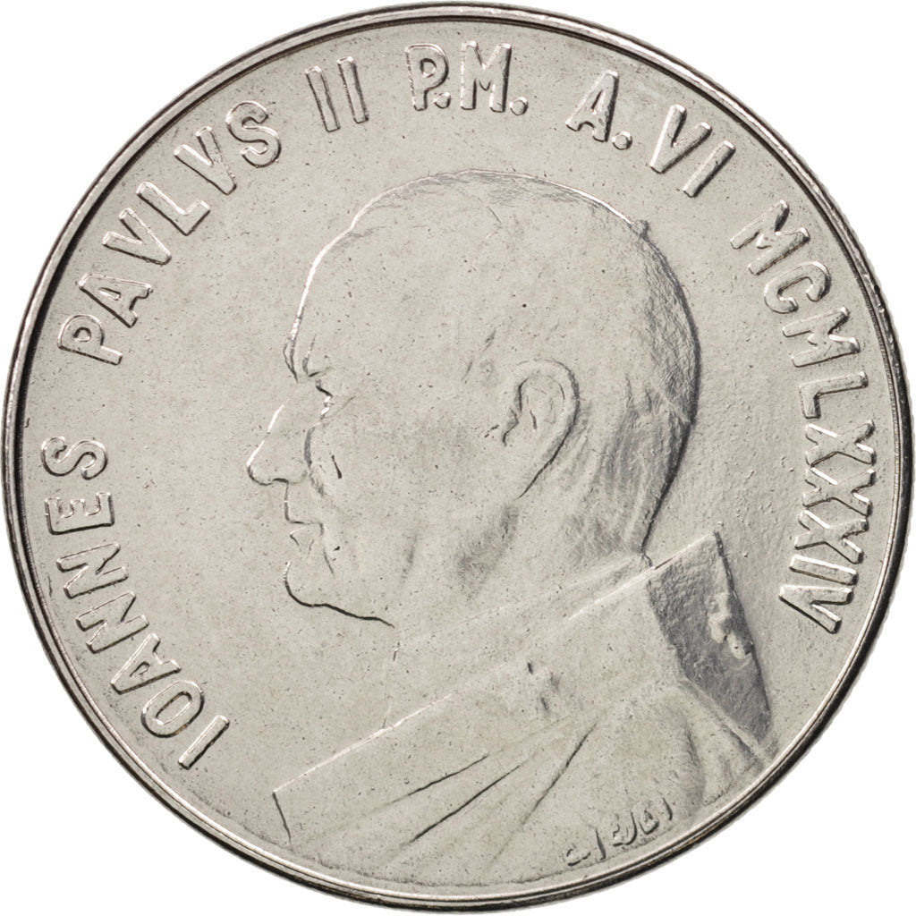 CITTÀ DEL VATICANO, John Paul II, 100 Lire, 1984, Roma, SPL, Acciaio inossid...