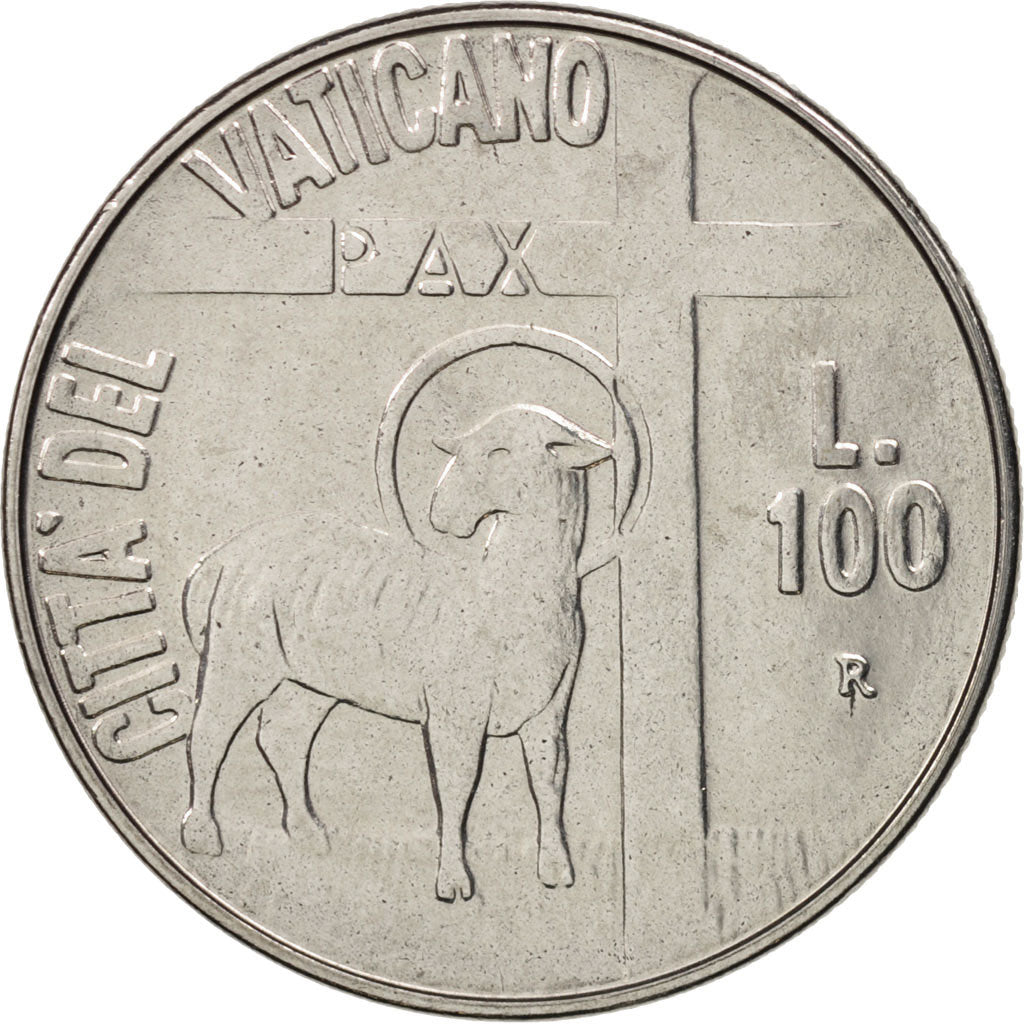 CITTÀ DEL VATICANO, John Paul II, 100 Lire, 1984, Roma, SPL, Acciaio inossid...