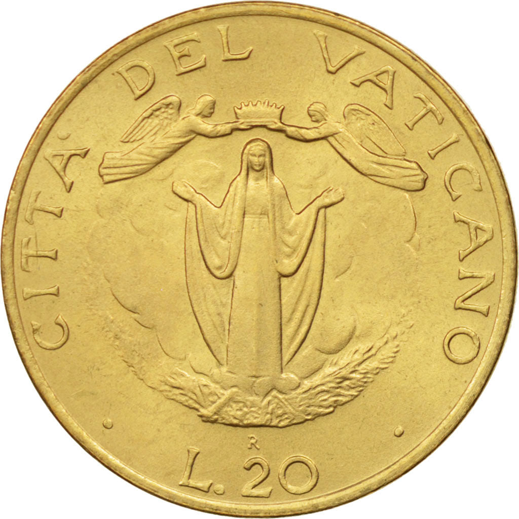 Cité du Vatican, John Paul II, 20 Lire, 1987, Roma, SPL+, Aluminum-Bronze, K...