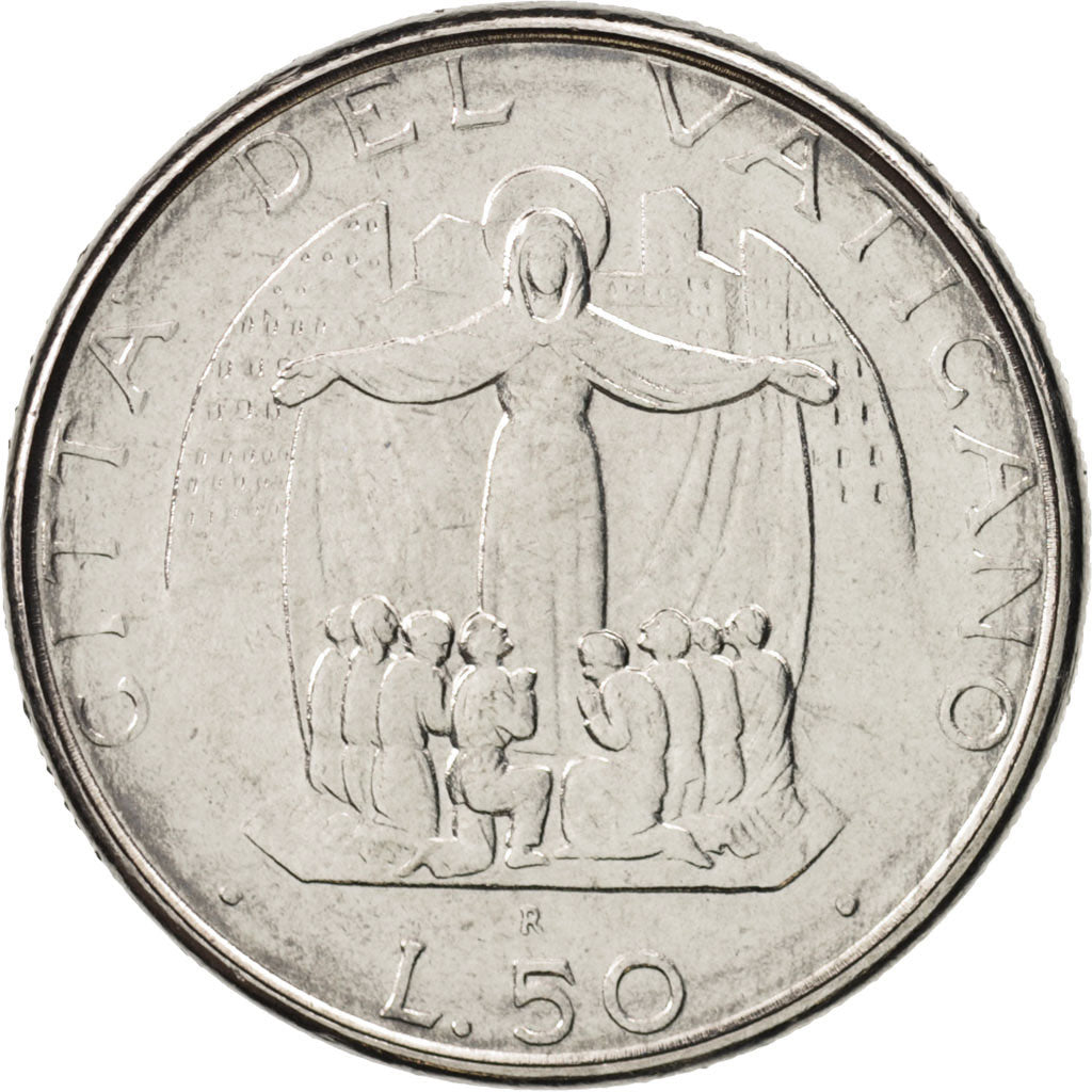 Coin, VATICAN CITY, John Paul II, 50 Lire, 1987, Roma, MS(64), Stainless Steel
