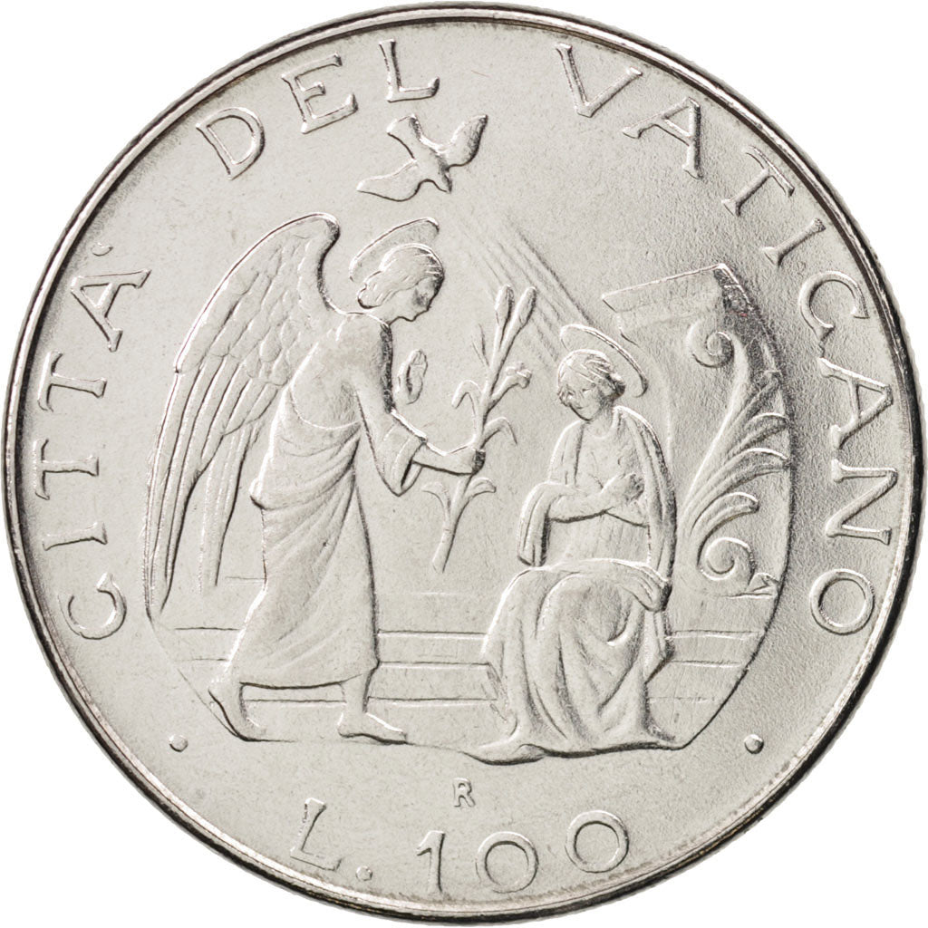 Coin, VATICAN CITY, John Paul II, 100 Lire, 1987, Roma, MS(64), Stainless Steel