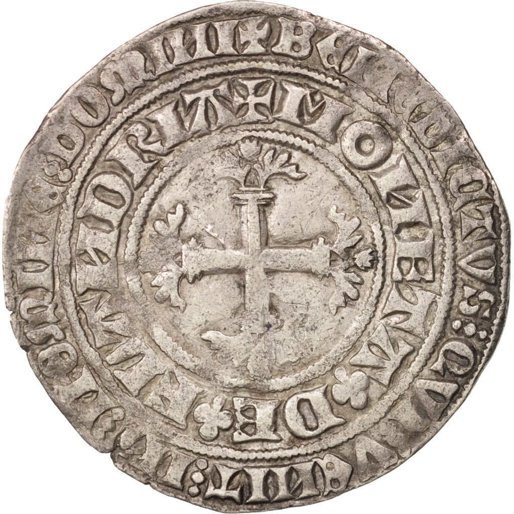 Coin, France, Double Gros, 1366-1384, Gent, EF(40-45), Silver