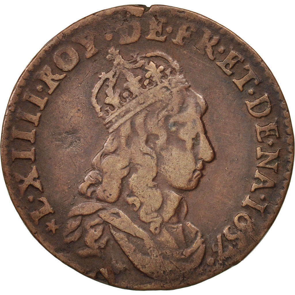 Frankreich, Louis XIV, Liard de France au buste juvénile, deuxième type