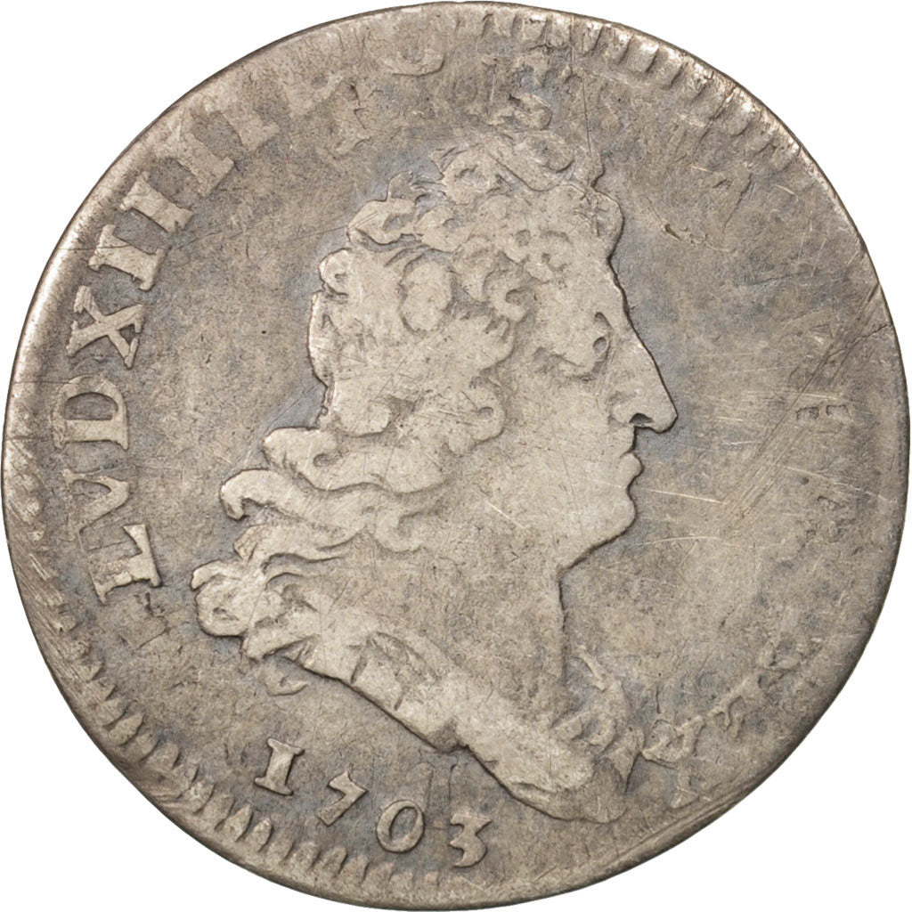 France, Louis XIV, 5 Sols aux insignes, 5 Sols, 1/16 ECU, 1704, Paris