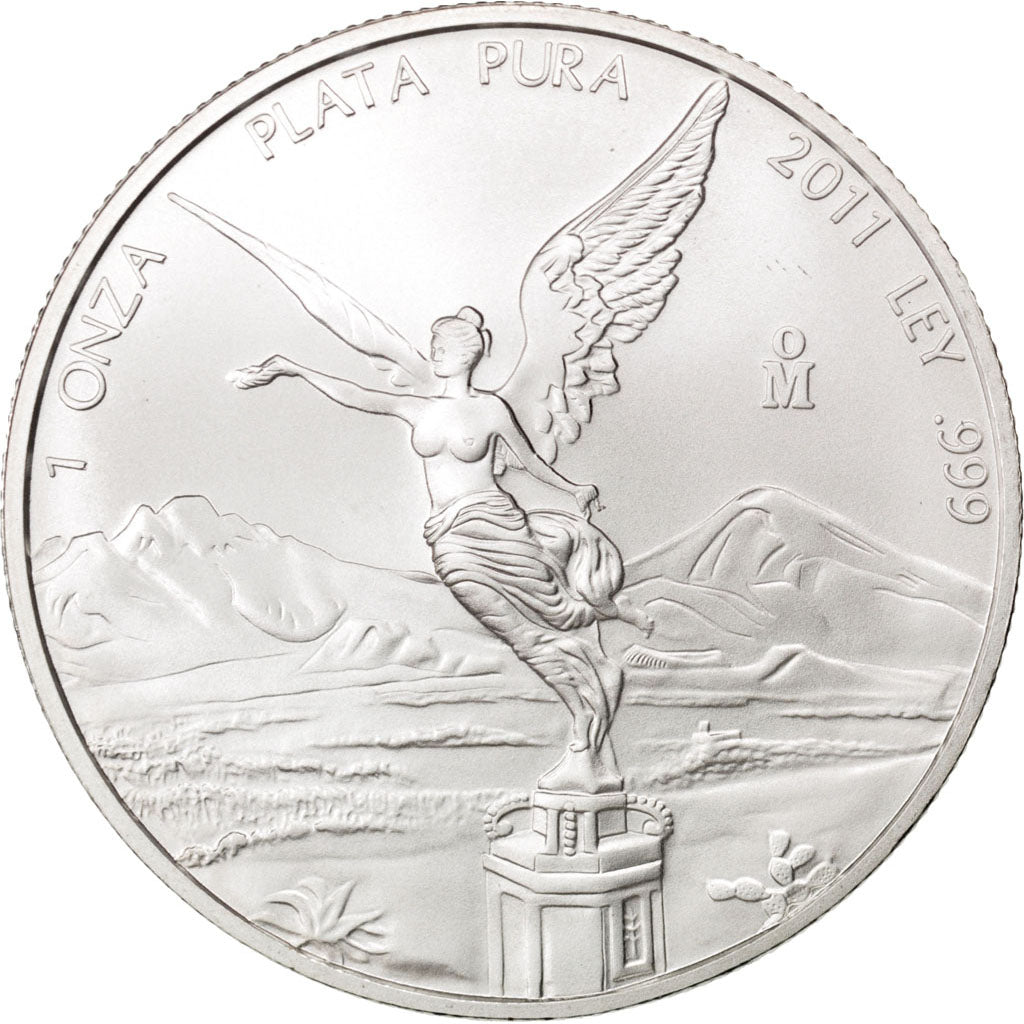 MEXICO, Onza, Troy Ounce of Silver, 2011, Mexico City, KM #639, MS(65-70),...