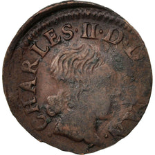 Moneda, ESTADOS FRANCESES, NEVERS & RETHEL, Denier Tournois, 1653, Charleville
