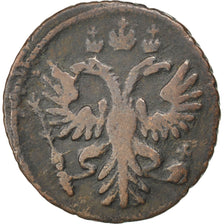 RUSSIA, Polushka, 1/4 Kopek, 1730, KM #187, EF(40-45), Copper, 3.93
