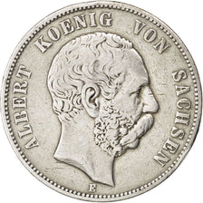 Germany, 5 Mark, 1875, Dresde, KM #1237, EF(40-45), Silver, 27.35