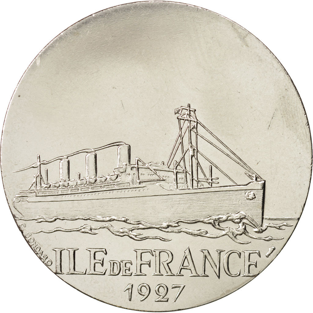 France, Medal, Les Grands Transatlantiques, Ile de France, French Fifth