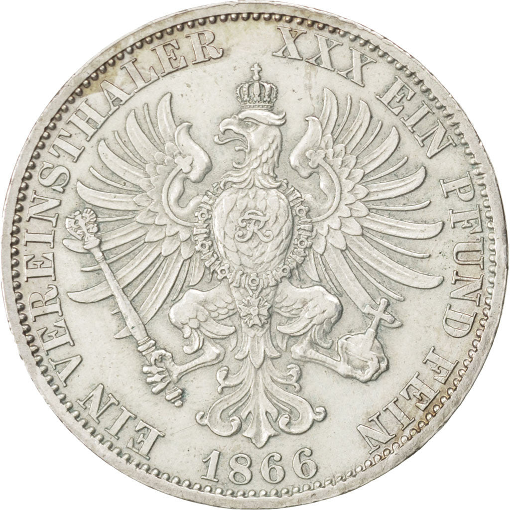 Moneta, Stati tedeschi, PRUSSIA, Wilhelm I, Thaler, 1866, Berlin, SPL-, Argento