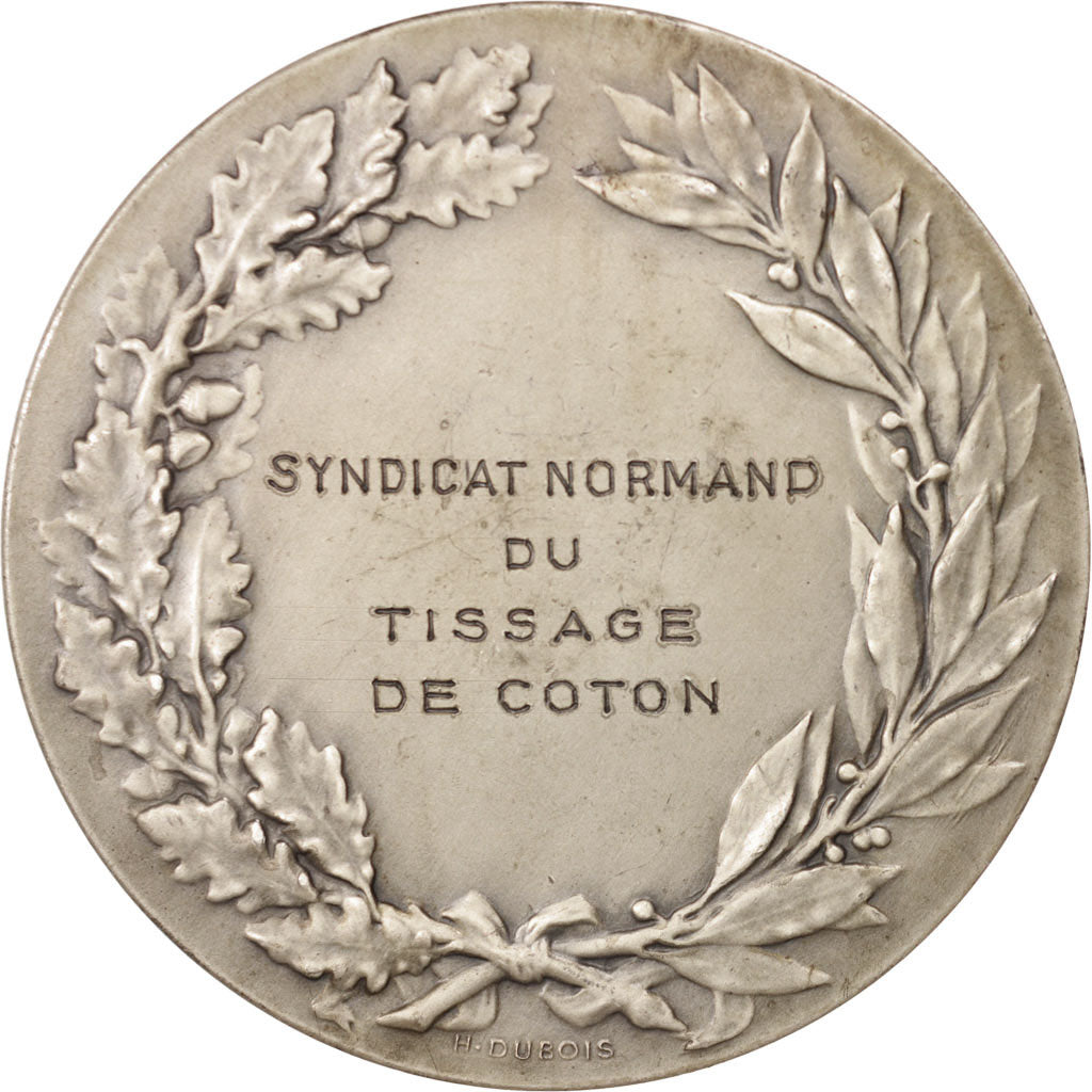 Francia, Medal, Syndicat Normand du tissage de coton, Business & industry, XXth