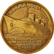 France, Medal, Normandie en escale à Rio de Janeiro, Shipping, 1938, Vernon
