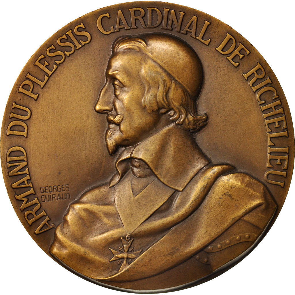 Francia, Medal, Armand Du Plessis Cardinal de Richelieu, Shipping, XXth Century