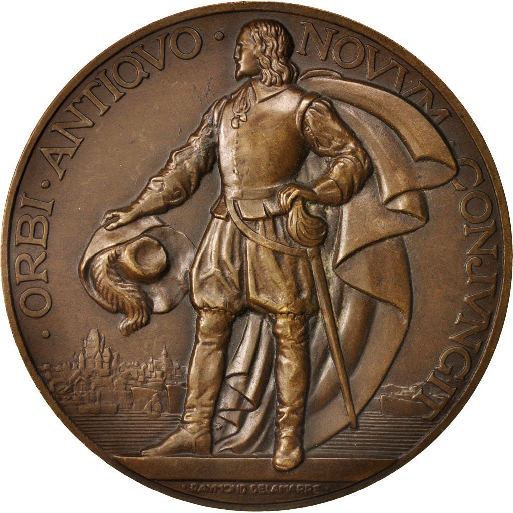 Francia, Medal, Compagnie Générale Transatlantique, Champlain, Shipping, 1932
