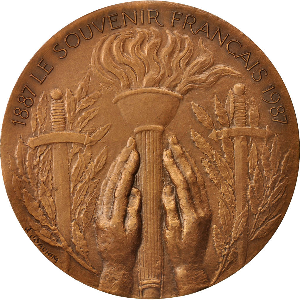 Francja, Medal, Le Souvenir Français, Historia, 1987, J. Joachim, AU(55-58)