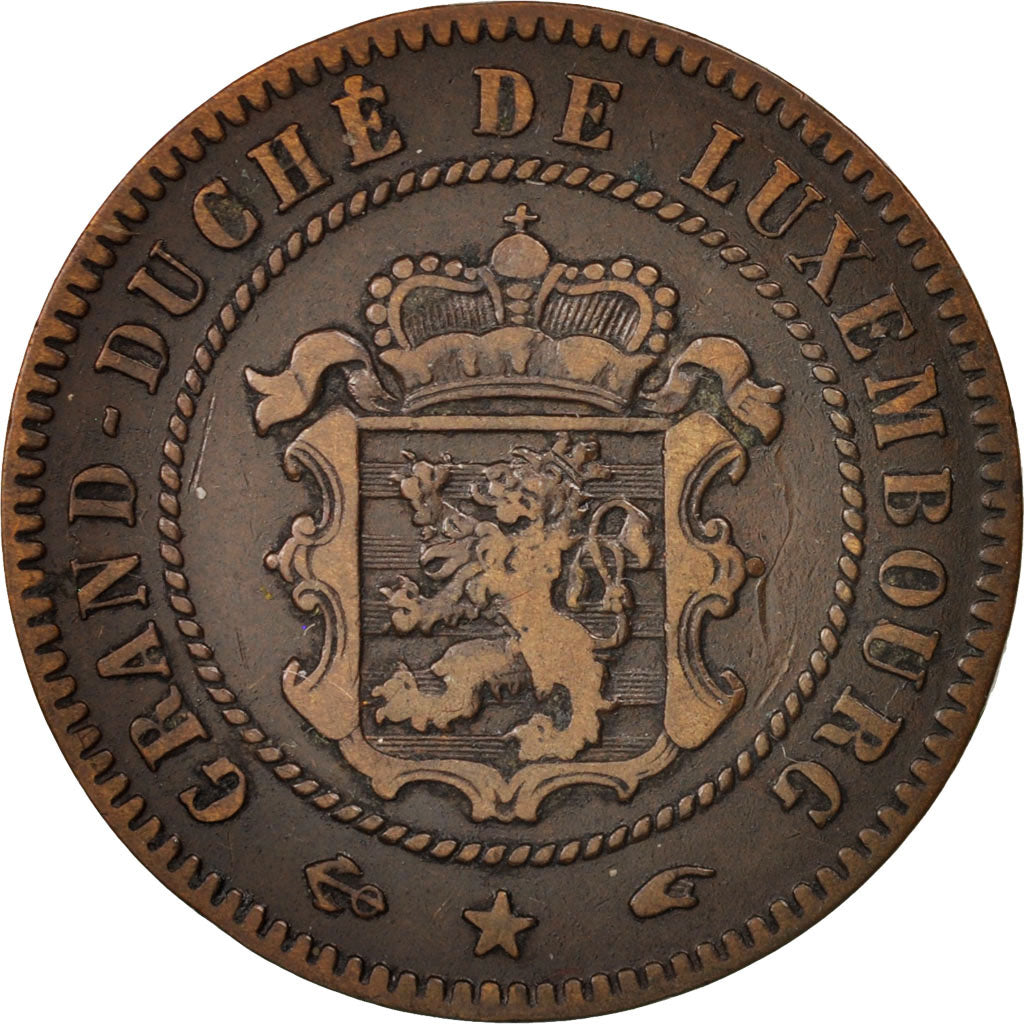 Coin, Luxembourg, William III, 5 Centimes, 1855, Paris, VF(30-35), Bronze