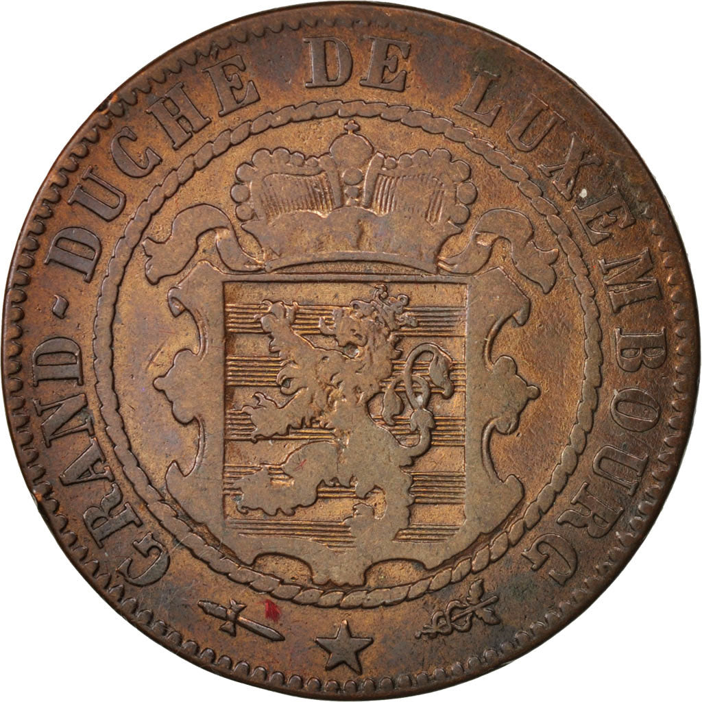 Coin, Luxembourg, William III, 10 Centimes, 1870, Utrecht, VF(20-25), Bronze