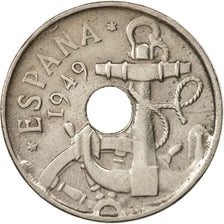 Coin, Spain, Caudillo and regent, 5 Pesetas, 1949, EF(40-45), Nickel, KM:778