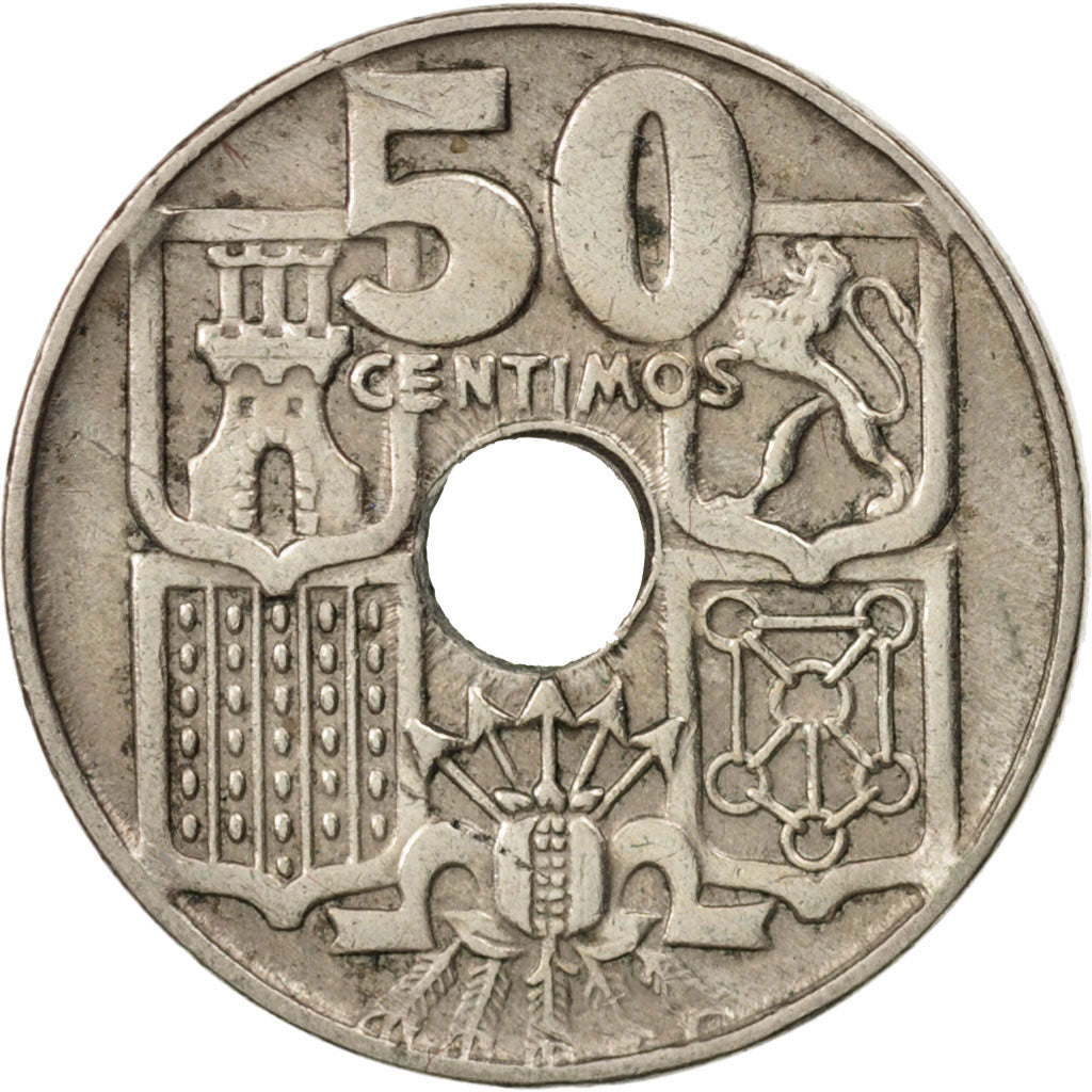 Coin, Spain, Caudillo and regent, 5 Pesetas, 1949, EF(40-45), Nickel, KM:778