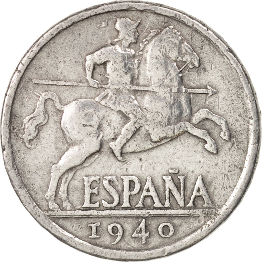 Spain, 10 Centimos, 1940, VF(30-35), Aluminum, KM:766