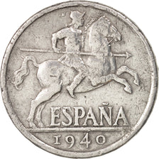 Spain, 10 Centimos, 1940, VF(30-35), Aluminum, KM:766