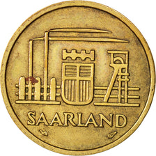 SAARLAND, 20 Franken, 1954, Paris, AU(50-53), Aluminum-Bronze, KM:2