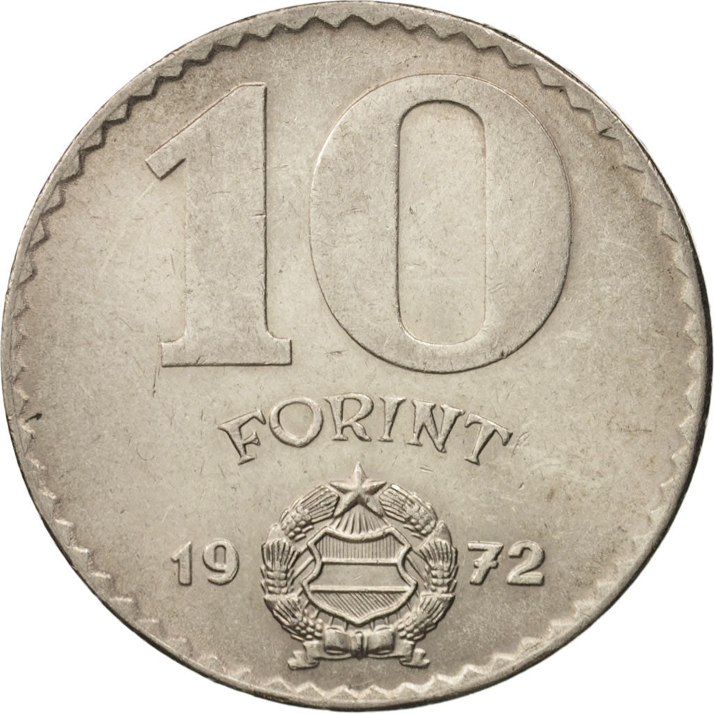 Coin, Hungary, 10 Forint, 1972, Kormoczbanya, AU(50-53), Nickel, KM:595