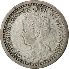 Moneda, Países Bajos, Wilhelmina I, 10 Cents, 1921, BC+, Plata, KM:145