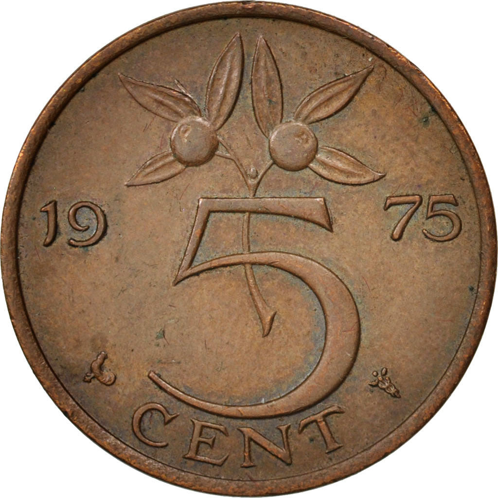 Monnaie, Pays-Bas, Juliana, 5 Cents, 1975, TTB+, Bronze, KM:181