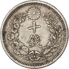 Japan, 10 Sen, 1876, KM #Y23, AU(50-53), Silver, 2.66