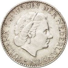 Coin, Netherlands, Juliana, Gulden, 1957, AU(50-53), Silver, KM:184