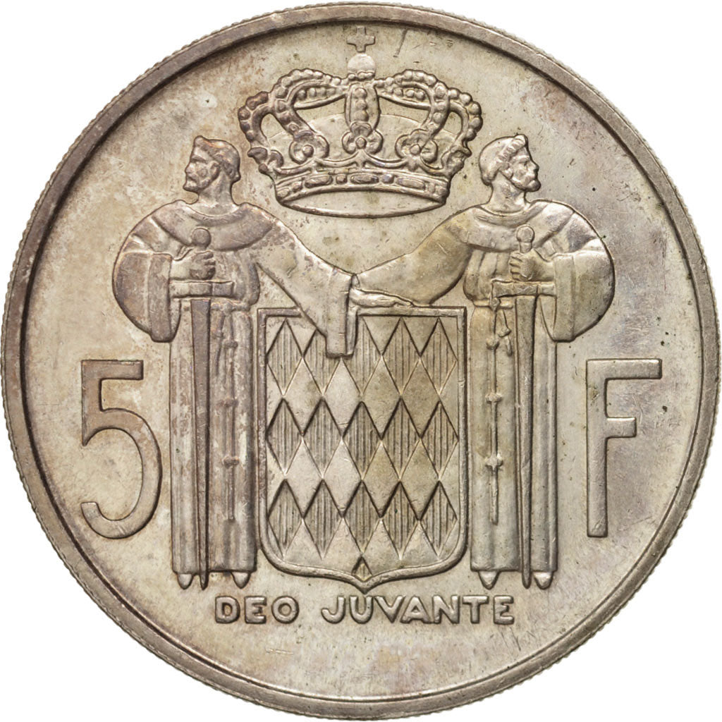 Coin, Monaco, Rainier III, 5 Francs, 1960, AU(50-53), Silver, KM:141