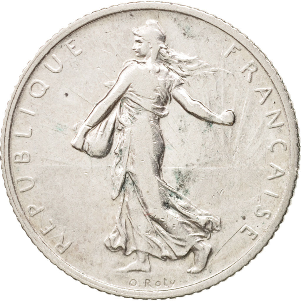 FRANCE, Semeuse, Franc, 1910, Paris, KM #844.1, VF(20-25), Silver, 23
