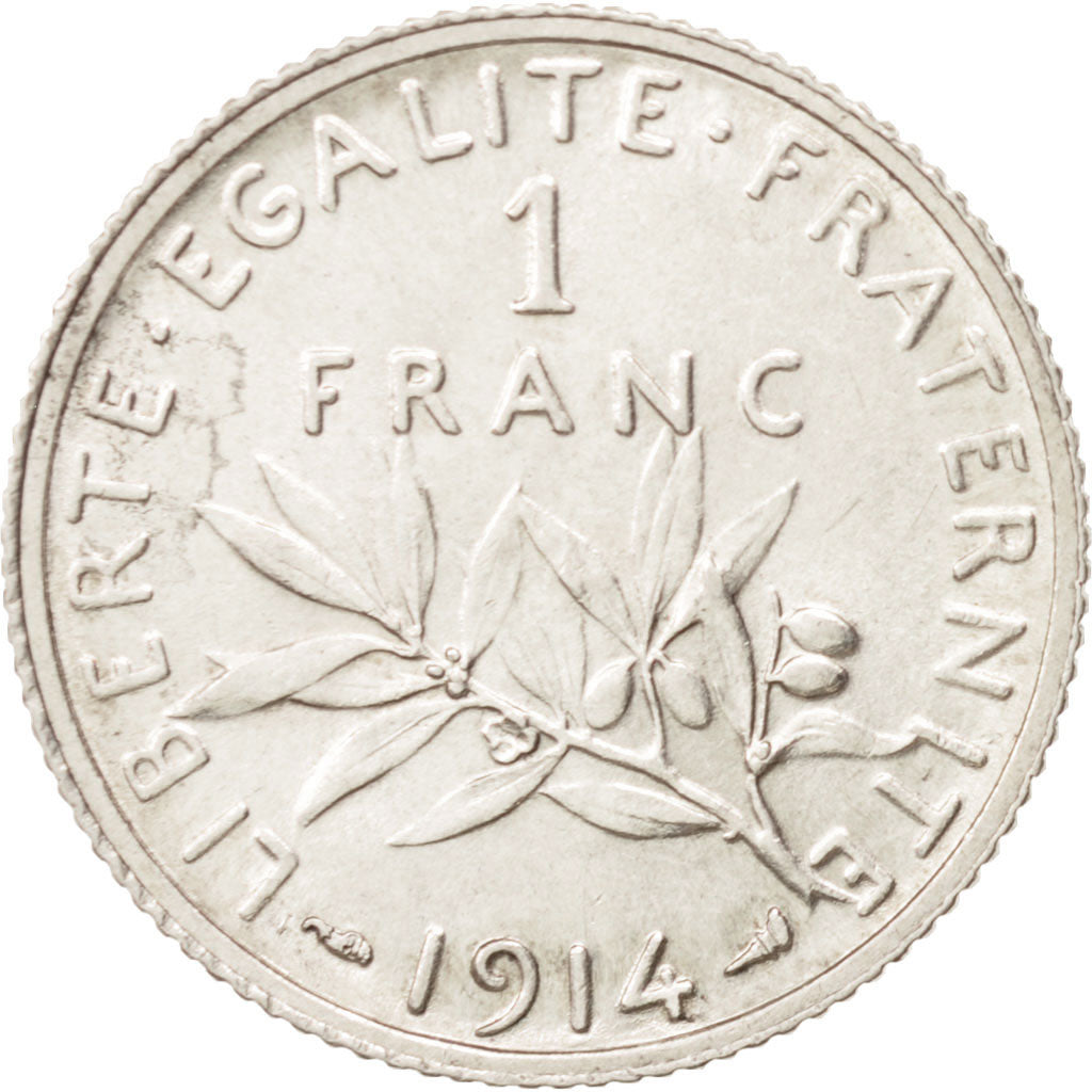 Francia, Semeuse, Franc, 1914, Paris, SPL-, Argento, KM:844.1, Gadoury:467