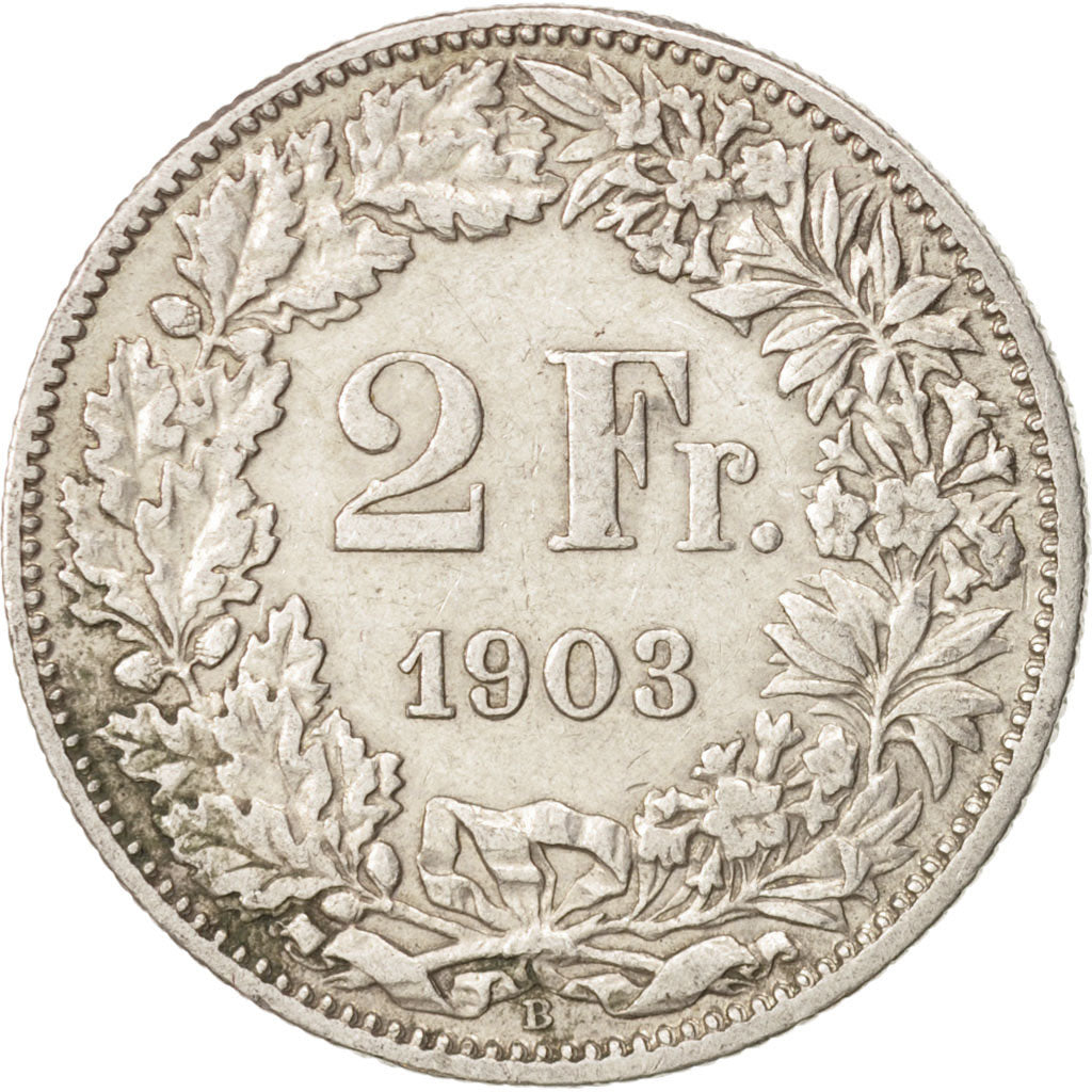 Coin, Switzerland, 2 Francs, 1903, Bern, EF(40-45), Silver, KM:21