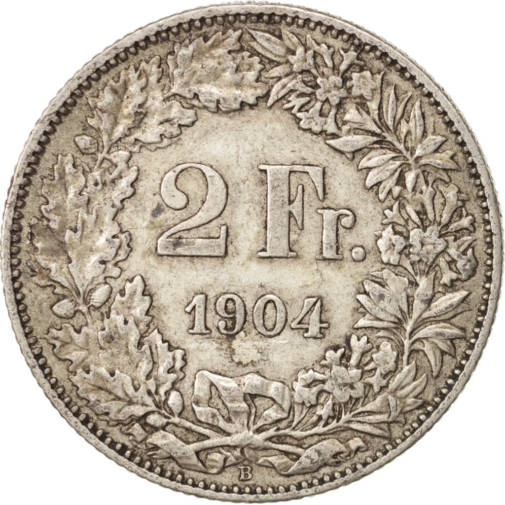 Switzerland, 2 Francs, 1904, EF(40-45), Silver, KM:21