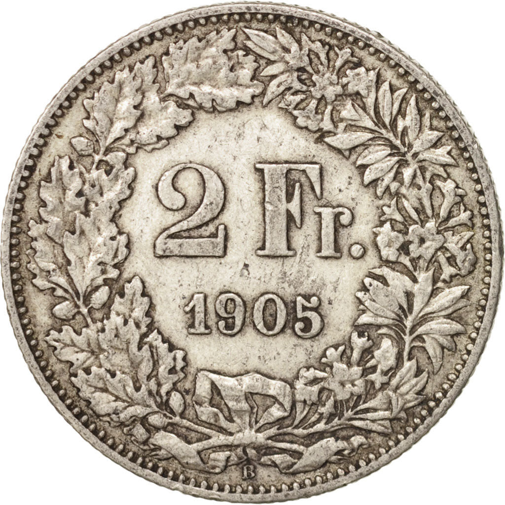 Switzerland, 2 Francs, 1905, Bern, VF(30-35), Silver, KM:21