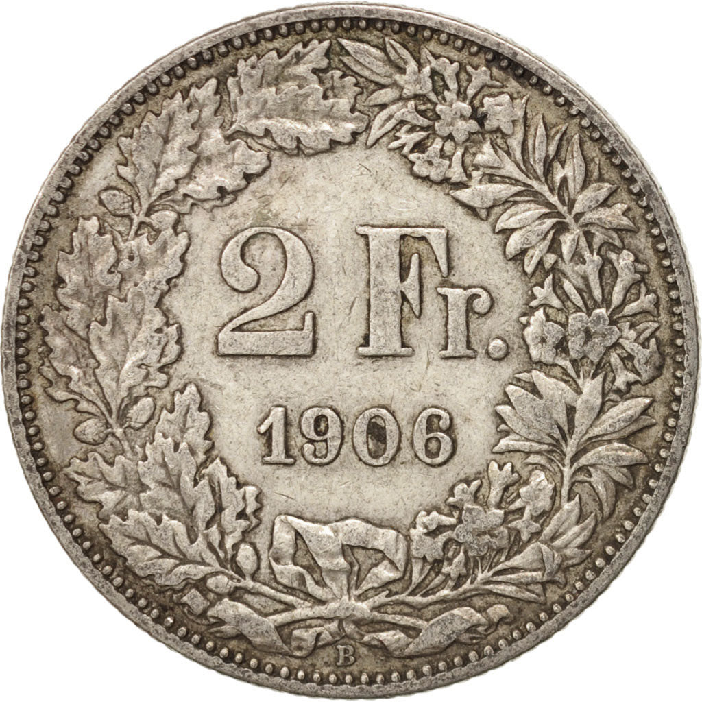 Coin, Switzerland, 2 Francs, 1906, Bern, VF(30-35), Silver, KM:21
