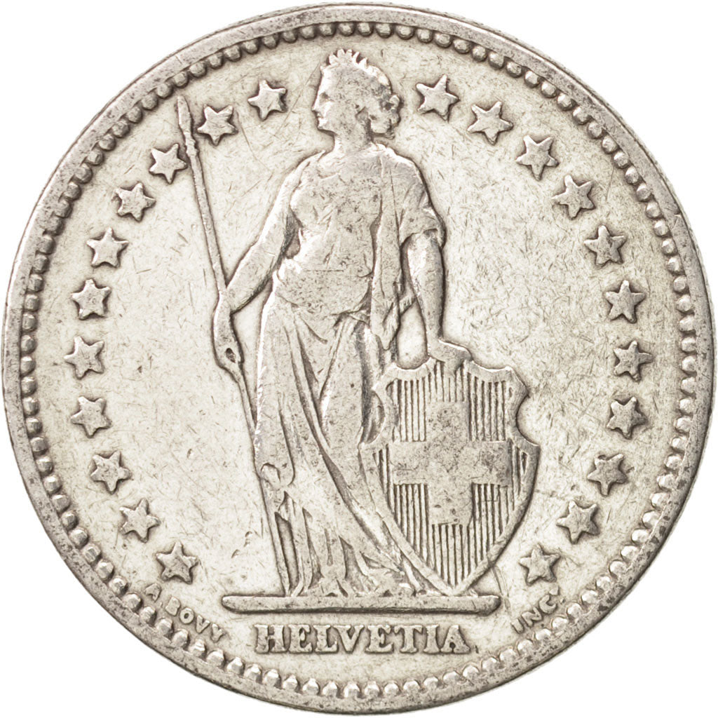 Switzerland, 2 Francs, 1909, Bern, VF(20-25), Silver, KM:21
