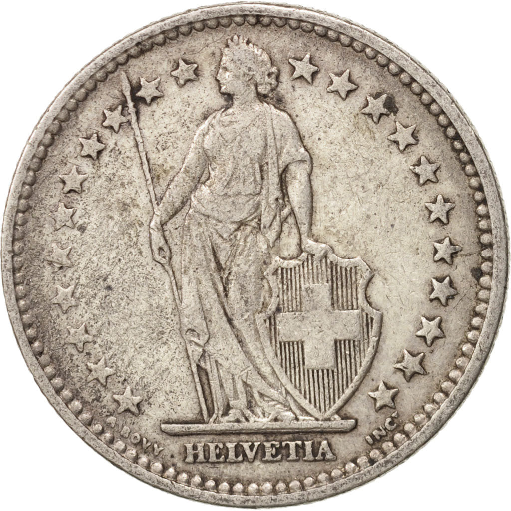 Coin, Switzerland, 2 Francs, 1910, Bern, VF(30-35), Silver, KM:21