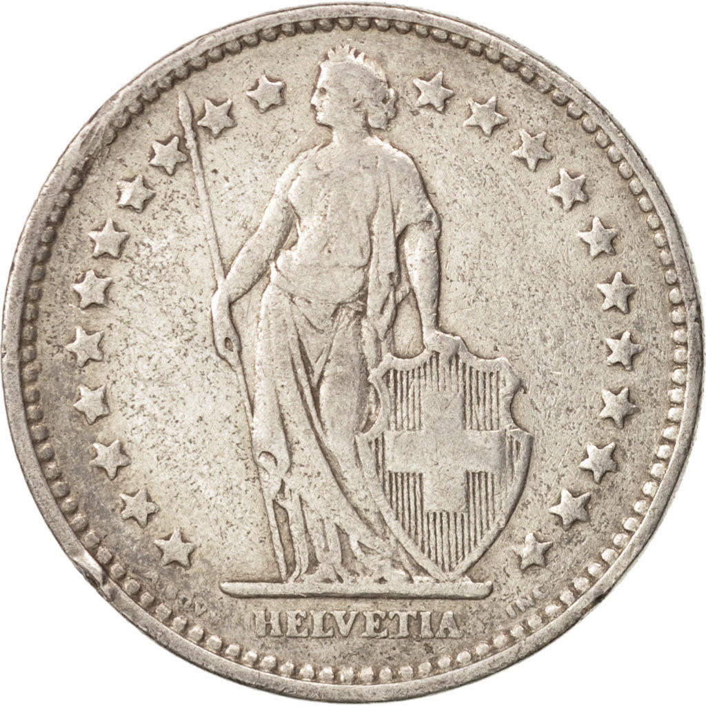 Switzerland, 2 Francs, 1920, Bern, F(12-15), Silver, KM:21