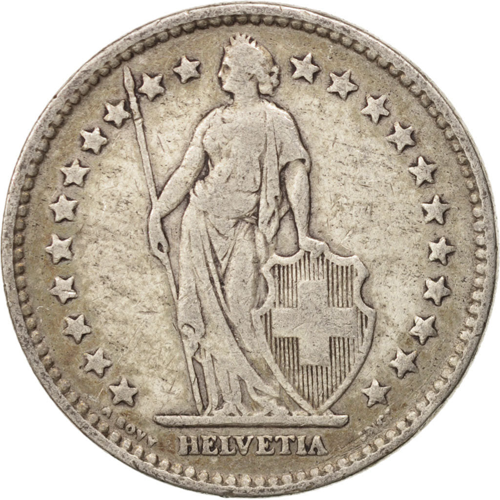 Coin, Switzerland, 2 Francs, 1920, Bern, VF(20-25), Silver, KM:21