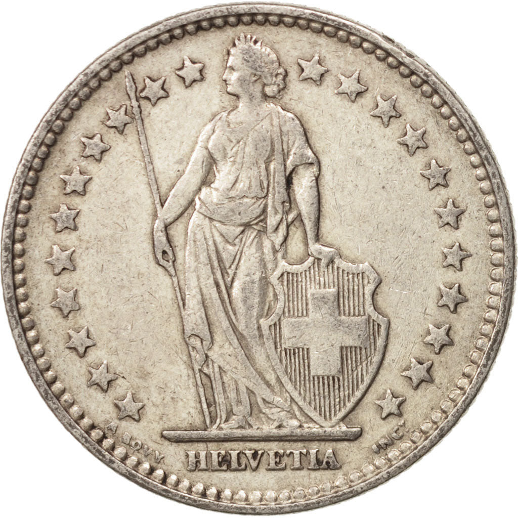 Switzerland, 2 Francs, 1921, Bern, VF(30-35), Silver, KM:21