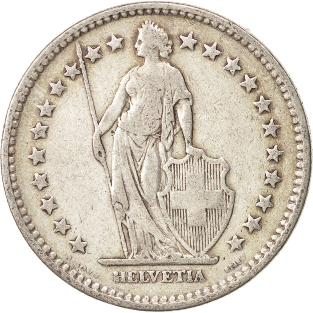 Switzerland, 2 Francs, 1922, Bern, VF(30-35), Silver, KM:21