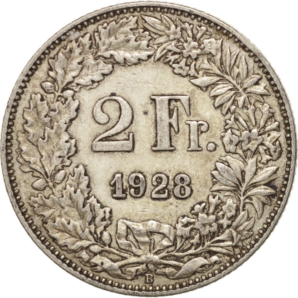 Moneta, Svizzera, 2 Francs, 1928, Bern, BB, Argento, KM:21